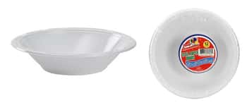 15 oz. White Plastic Bowls - 12-Packs - Party Dimensions