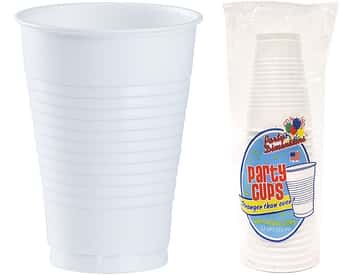 12 oz. Plastic Co-Ex Cup - White - 20-Packs - Party Dimensions