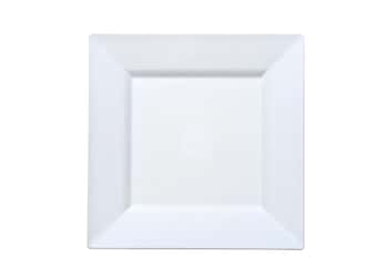 Pearl 8'' Square Plastic Dinner Plates by Lillian - 10-Packs