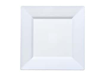 Pearl 9.5'' Square Plastic Dinner Plates by Lillian - 10-Packs
