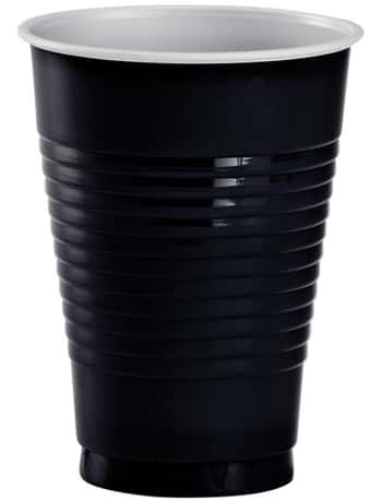 12 oz. Plastic Co-Ex Cup - Black - 20-Packs - Party Dimensions