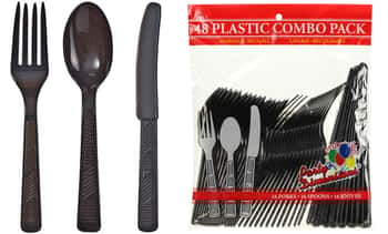 Black Combo Cutlery 48-Packs - Party Dimensions
