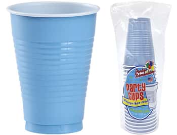 12 oz. Plastic Co-Ex Cup - Light Blue - 20-Packs - Party Dimensions