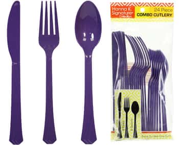 Purple Heavyweight Cutlery Combo 24-Packs - Hanna K. Signature
