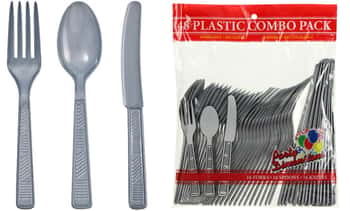 Silver Combo Cutlery 48-Packs - Party Dimensions
