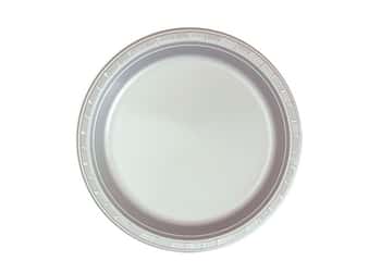 Silver 7'' Round Plastic Plates by Hanna K. Signature - 50-Packs