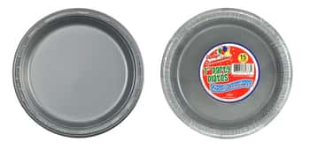 7" Silver Plastic Plate 15-Packs - Party Dimensions