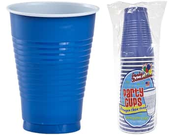 12 oz. Plastic Co-Ex Cup - Blue - 20-Packs - Party Dimensions