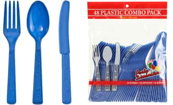 Blue Combo Cutlery 48-Packs - Party Dimensions