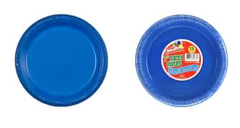 7" Blue Plastic Plate 15-Packs - Party Dimensions