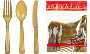 Gold Combo Cutlery 48-Packs - Party Dimensions