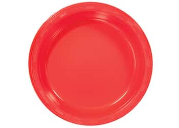 Red 10'' Plastic Plates by Hanna K. Signature - 50-Packs