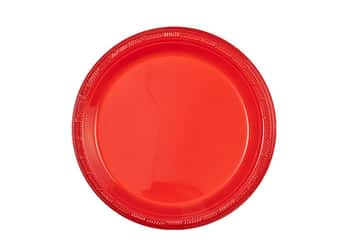 Red 7'' Plastic Plates by Party Dimensions - 15-Packs
