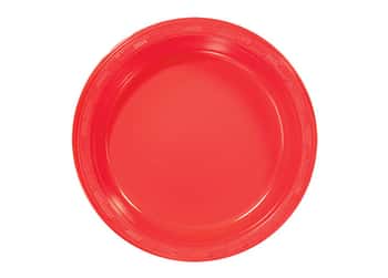 Red 9'' Plastic Plates by Hanna K. Signature - 50-Packs