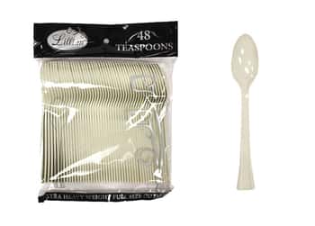 Sahara Plastic Teaspoons Cutlery Bags by Lillian - 48-Packs