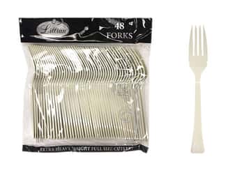 Sahara Plastic Forks Cutlery Bags by Lillian - 48-Packs