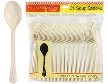 Ivory Heavyweight Plastic Soupspoon 51-Packs - Hanna K. Signature