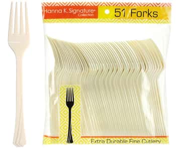 Ivory Heavyweight Plastic Fork 51-Packs - Hanna K. Signature