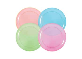 Neon 6'' Plastic Plates in Assorted Colors by Party Dimensions - 40-Packs