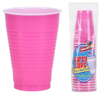 12 oz. Co-Ex Cups - Hot Pink - 20-Packs - Party Dimensions