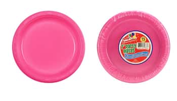 7" Plastic Plate - Hot Pink - 15-Packs - Party Dimensions