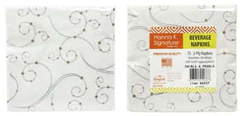 Swirls & Pearls Beverage Napkin 75-Packs - Hanna K. Signature