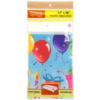 54" X 96" Tablecloth - Birthday Balloons Design - Hanna K. Signature