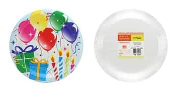 9" Paper Plates - Birthday Balloons Design - 8-Packs - Hanna K. Signature