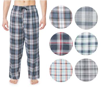 Men's Lounge Pajama Pants w/ Plaid Designs