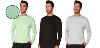 Men's Long-Sleeve Printable Fabric Rash Guards - Assorted Colors -  Sizes Small-2XL