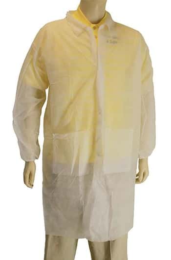 Polypropylene Disposable Lab Coats w/ Pockets - Medium Weight - Size: Large