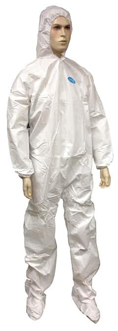 Microporous/Polypropylene Disposable Coveralls w/ Hood & Boots - Size: 2XL