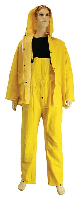 3-Piece Rain Suits w/ Detachable Hood - 14 Mil - Size: 2XL