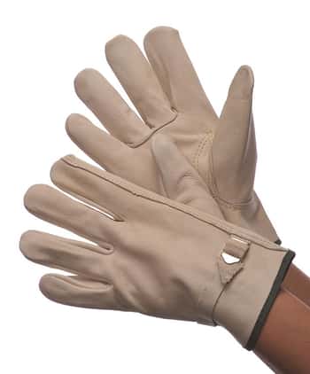 Cowgrain Leather Driver Gloves w/ Keystone Thumb & Adjustable Strap - Size: Large