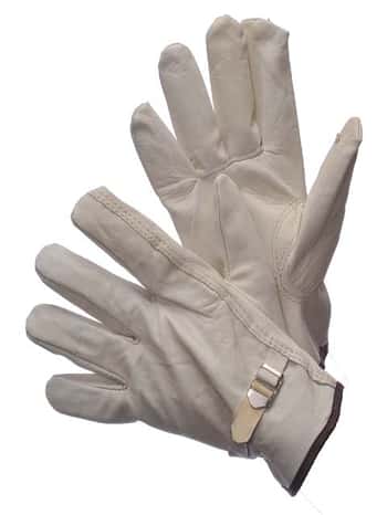 Goat Skin Driver Gloves w/ Keystone Thumb & Pull Strap - Size: Large