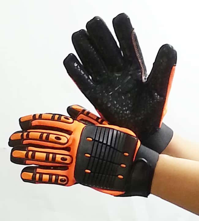 Premium Hi-Viz Synthetic Leather Mechanic Gloves w/ TPR Impact Protection  Size: XL - Main Image