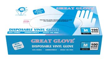 Blue Powder Free Disposable Vinyl Gloves  - Size: Large