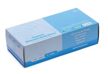 Lightly Powdered Disposable Nitrile Gloves - Tuff Grip - Size: Large