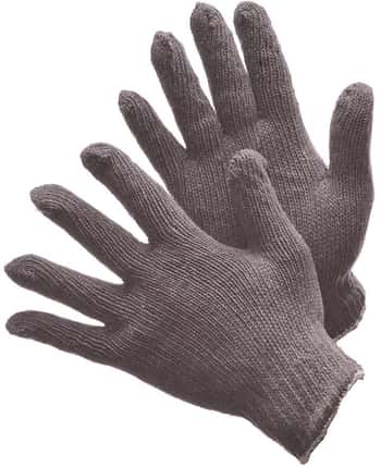 500g (Light Weight) String Knit Cotton/Polyester Gloves - Grey - Size: Large