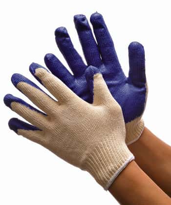 600g (Medium Weight) Cotton/Poly String Knit Gloves w/ Latex Coating - Size: Large