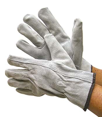 Split Cowhide Suede Leather Driver Gloves w/ Keystone Thumb - Grey - Size: Small