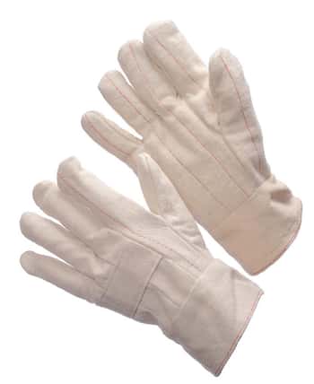 20 oz. Nap-In Double Palm Canvas Hot Mill Gloves w/ Band Top - Size: Men's