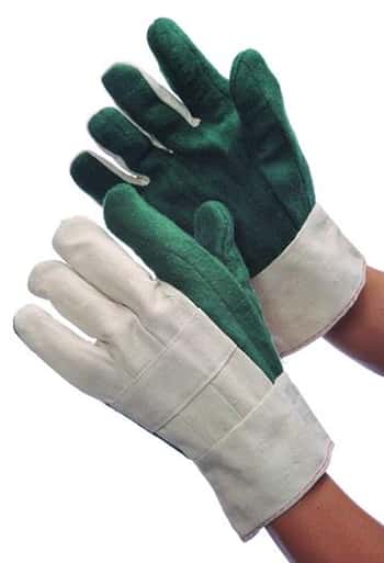 30 oz. Green Nap-Out Canvas Hot Mill Gloves w/ Burlap Lining - Size: Men's