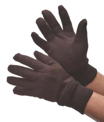 8 oz. Brown Jersey Work Gloves - Size: Men's