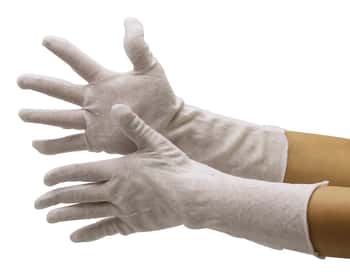 14" Light Weight Cotton Lisle Inspection Gloves - Size: Large