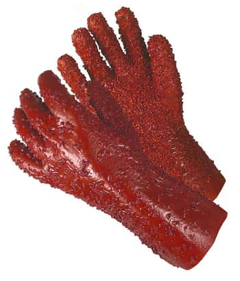 12" Rocky Finish Jersey Lined PVC Gloves - Size: Men's