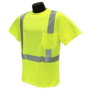 Safety T-Shirts w/ Reflector Strips - ANSI Class II Rating - Green - Size 2XL