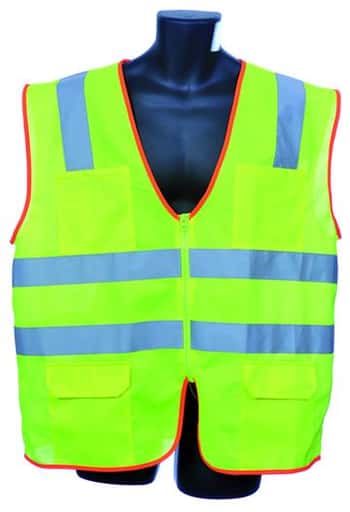 Mesh Safety Vests w/ Zipper Closure - ANSI Class II Rating - Green - Size Small