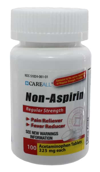 CareALL Acetaminophen Tablets, 325mg, 100/bt
