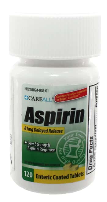 CareALL Adult Low Dose 81 mg. Baby Aspirin, 120/bt